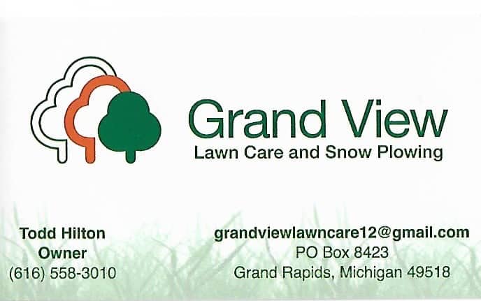 Grand View lawn Care business card